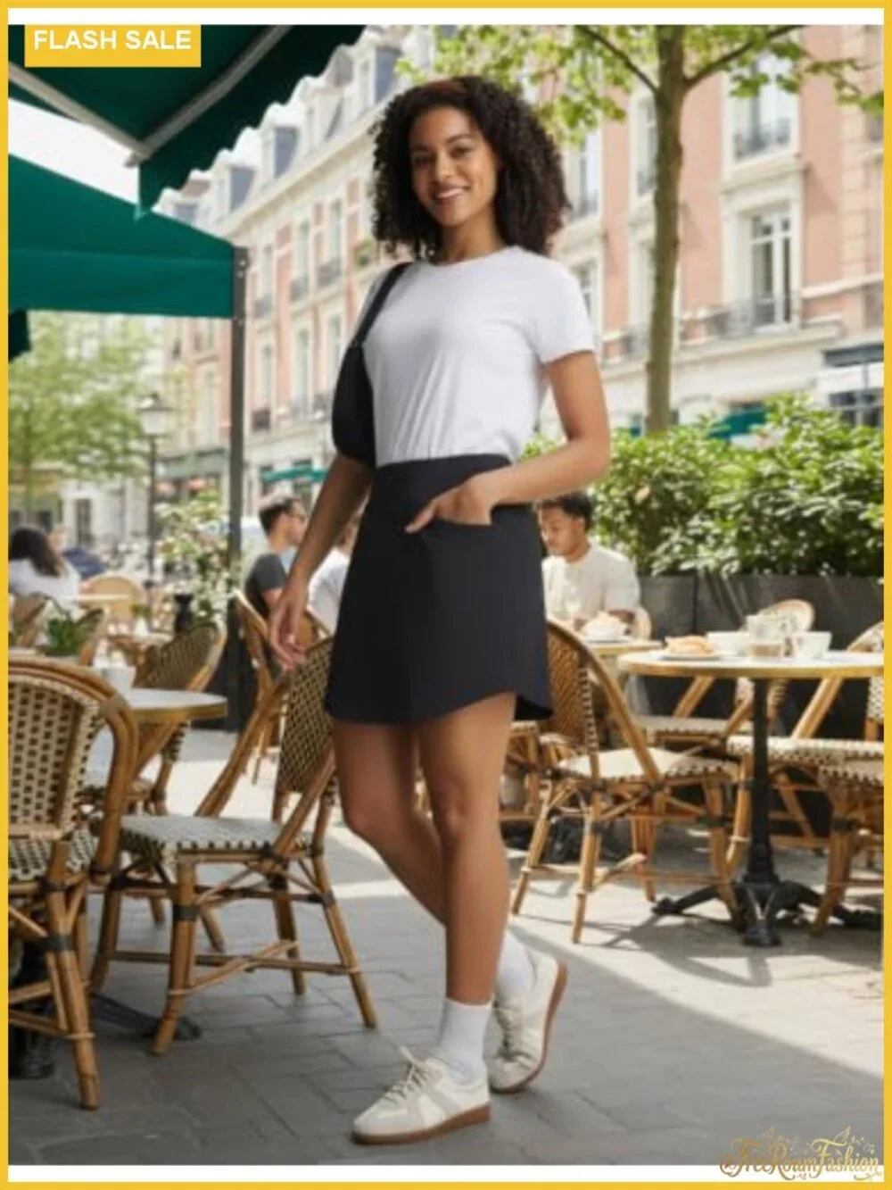 High Waisted Golf Skort with 3 Pockets, UPF50, Built-in Shorts